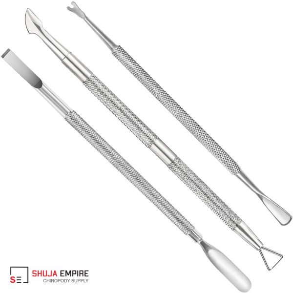 NEW RUST FREE STAINLESS STEEL CUTICLE PUSHER + INGROWN TOE NAIL LIFTER TOOLS