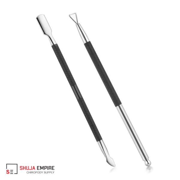 2PCS Metal Silver Cuticle Pusher Remover Salon Quality Stainless Steel