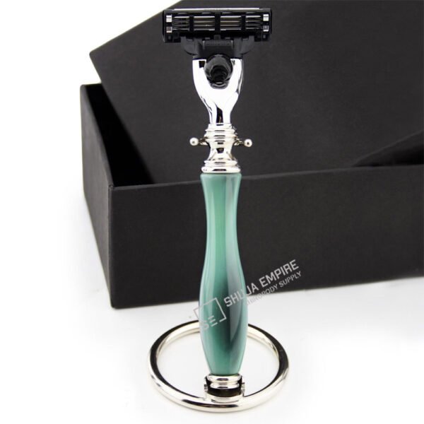 5 Edge Shaving Razor & Stand - Green