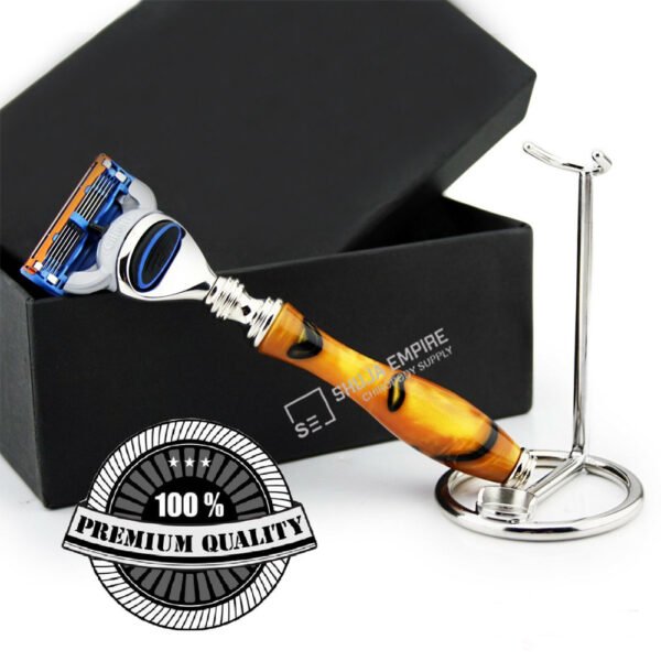 5 Edge Shaving Razor & Stand - Orange